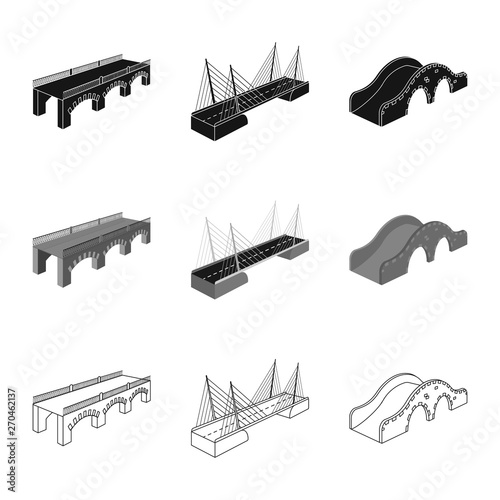 Vector design of connection and design icon. Collection of connection and side stock vector illustration.