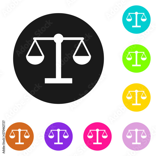 Scale icon. Law scale vector icon. Justice symbol.