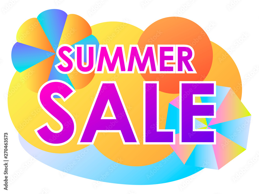 Summer sale liquid abstract shapes. Gradient colorful fluid shapes isolated on white background. Vector illustration Summer sale liquid abstract shapes. Gradient colorful fluid shapes isolated on white background. Vector illustration