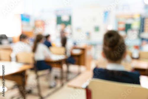 Obraz na plátně Blur kids in the classroom for background usage, Jewish School, Israeli Kids, Is