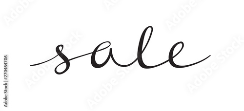 Sale black vector concept. Lettering shopping banner on white background. Season sale offer.