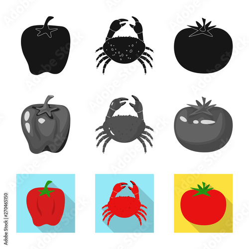 Vector design of taste and product icon. Set of taste and cooking stock symbol for web.