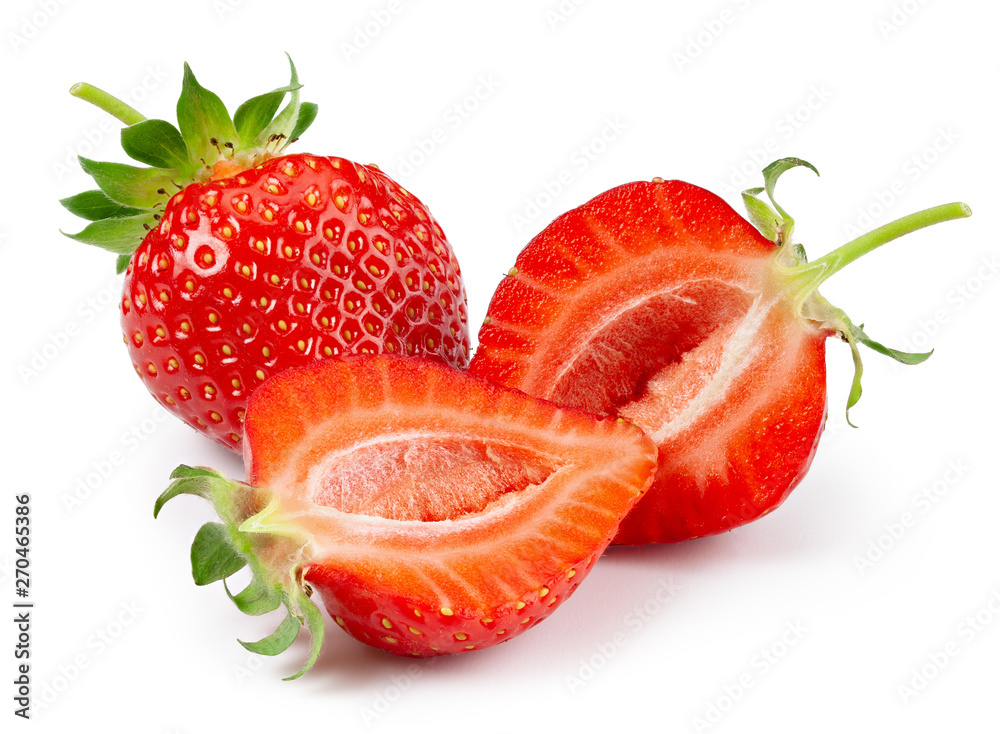 Strawberry isolated on white. Berry in a cut Strawberry isolated on white. Berry in a cut