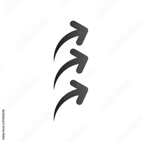 three way arrow sign, road direction icon, vector illustration