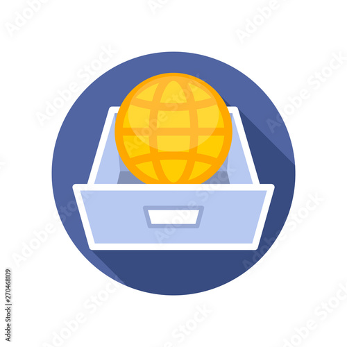 Vector illustration icon with the concept of global storage media