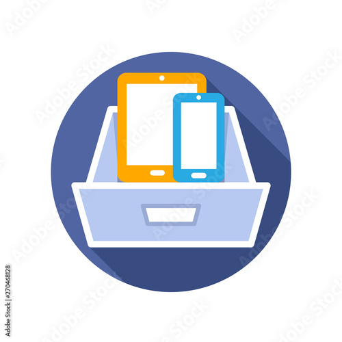 Vector illustration icon with the concept of smartphone mobile device storage media
