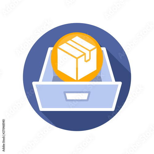 Vector illustration icon with the concept of package item storage media