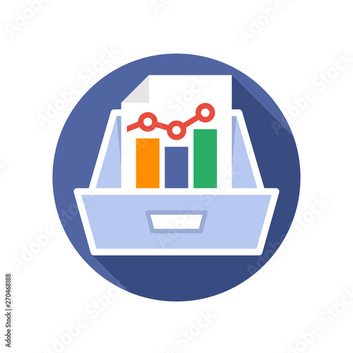 Vector illustration icon with the concept of business data analysis document storage media