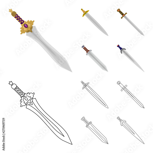 Isolated object of game  and armor  symbol. Collection of game  and blade  vector icon for stock.