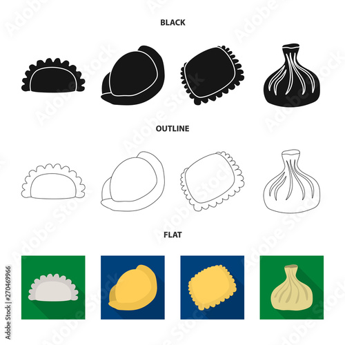 Vector design of products  and cooking sign. Collection of products  and appetizer vector icon for stock.
