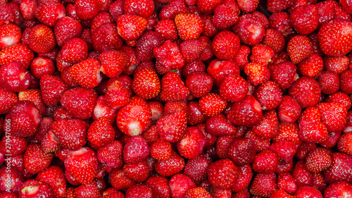just fresh red strawberries without green leaves