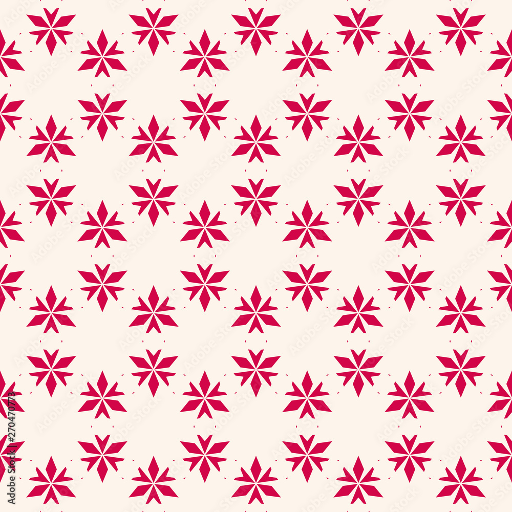 Vector abstract floral geometric seamless pattern. Red and white ornament Vector abstract floral geometric seamless pattern. Red and white ornament