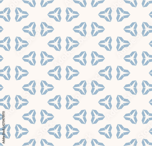 Fototapeta Naklejka Na Ścianę i Meble -  Blue and white geometric seamless pattern with triangles. Minimalist background