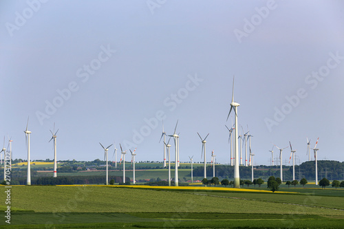 Wind engines in the fields in Germany