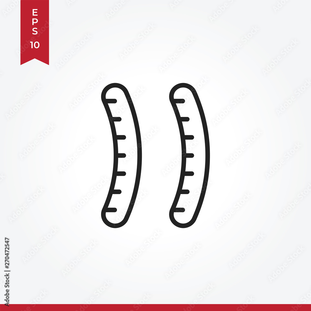Sausage vector icon in modern style for web site and mobile app Sausage vector icon in modern style for web site and mobile app