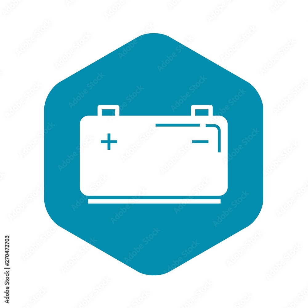 Car battery icon. Simple illustration of car battery vector icon for web design isolated on white background Car battery icon. Simple illustration of car battery vector icon for web design isolated on white background