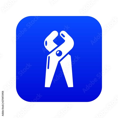 Dentistry tool professional icon blue vector isolated on white background