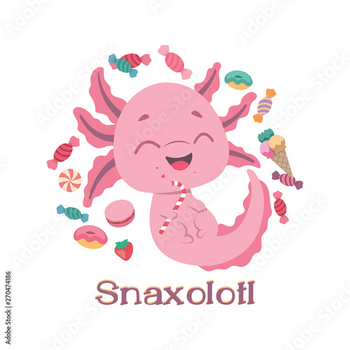 T-shirt graphic with funny axolotl pun