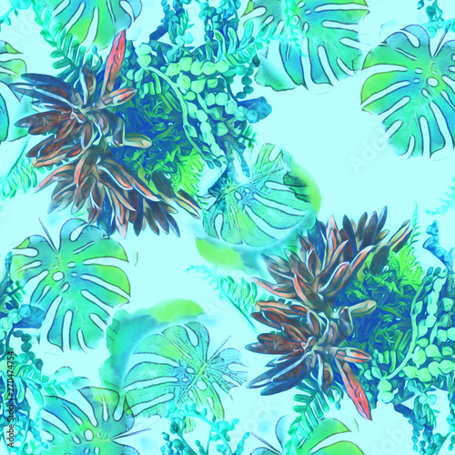 Wallpaper Mural Exotic floral seamless pattern. Torontodigital.ca