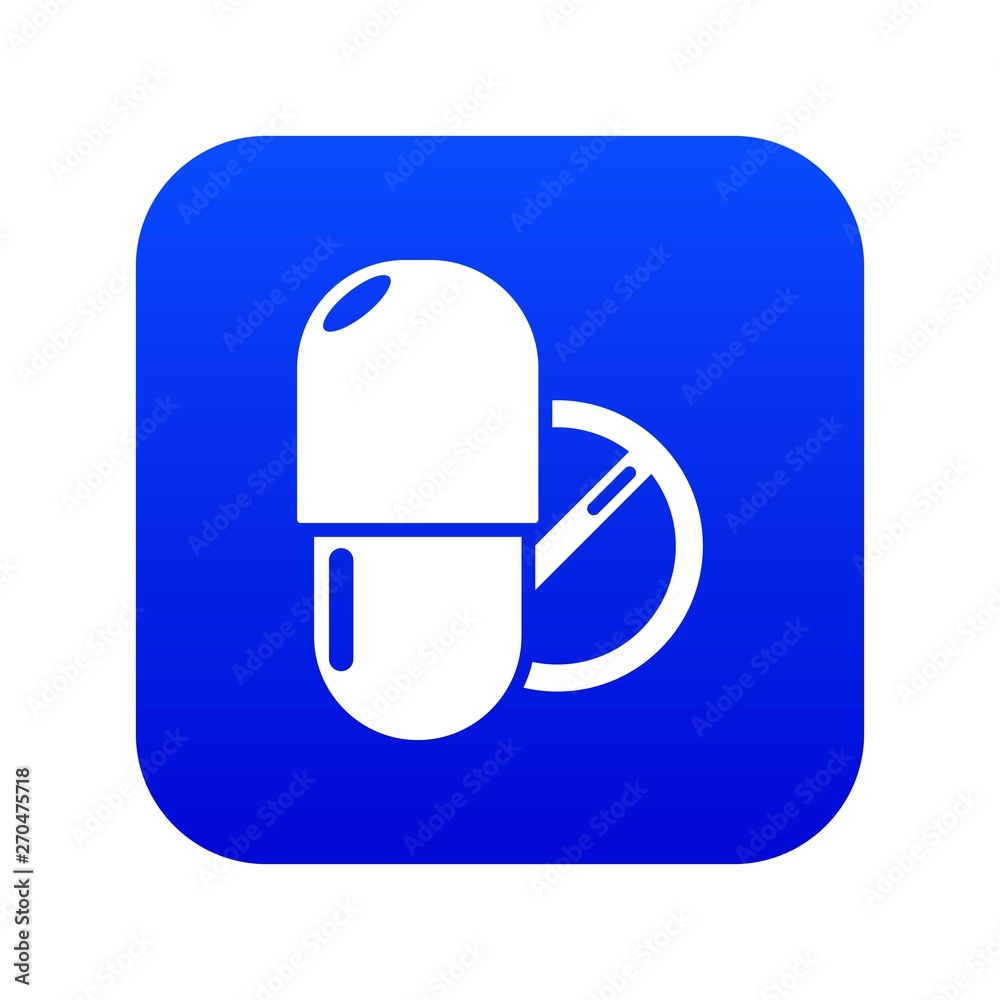Pills icon blue vector isolated on white background Pills icon blue vector isolated on white background