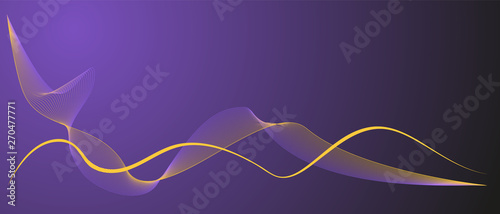 Abstract asymmetric wave on purple blue background banner