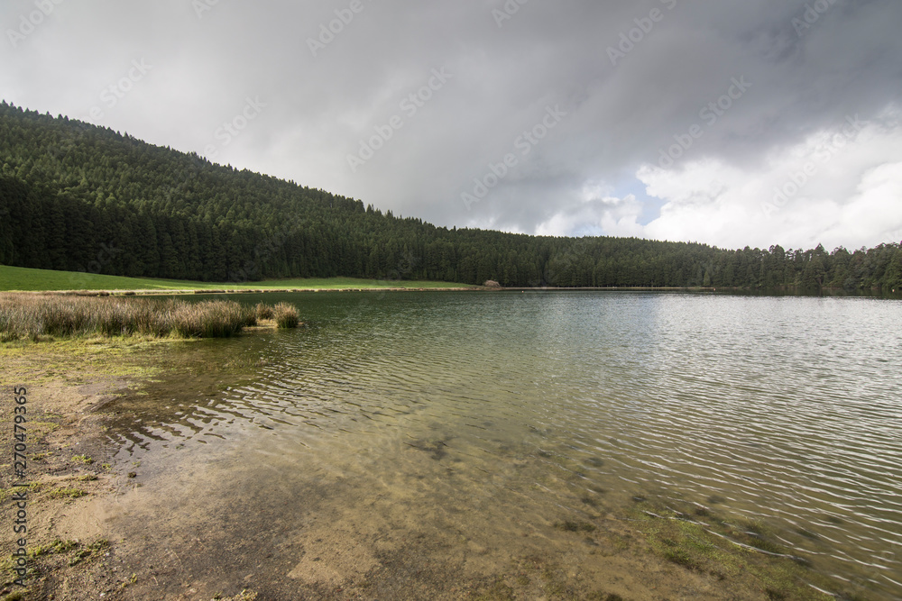 Sao Bras lake Ribeira Grande Sao Miguel island Azores archipielago Portugal