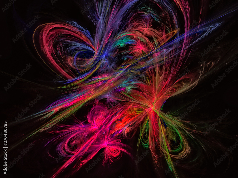 Fototapeta premium Computer generated abstract spiral fractal flame image .