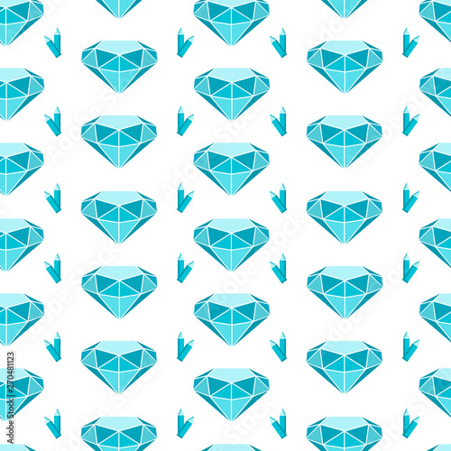 Kawai style. Beautiful seamless vector pattern with diamond.
