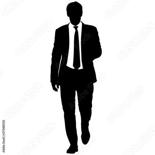 Silhouette businessman man in suit with tie on a white background