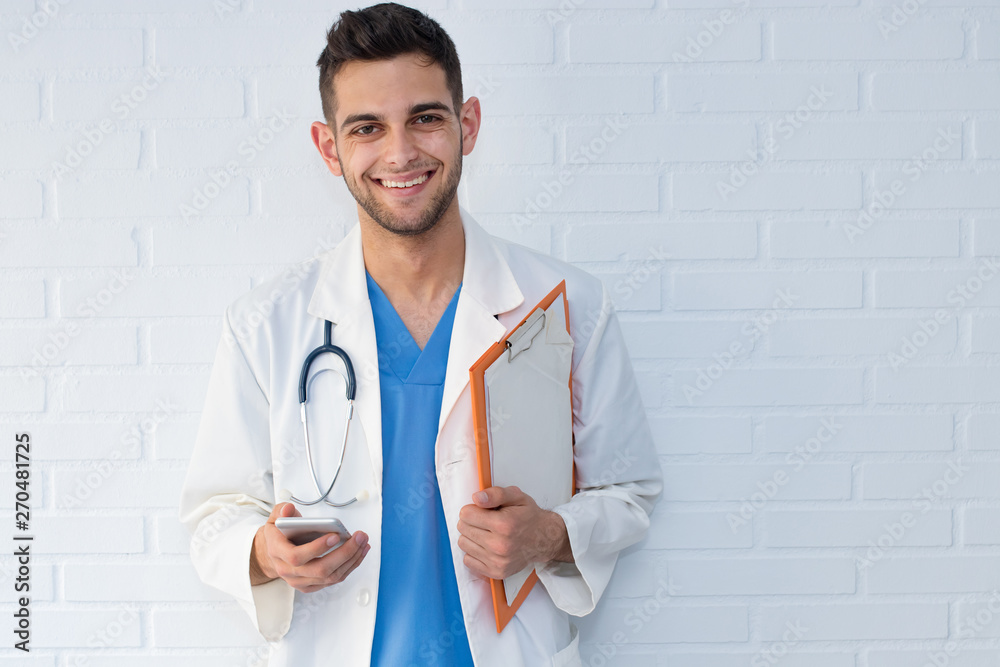 doctor with mobile phone or smartphone doctor with mobile phone or smartphone