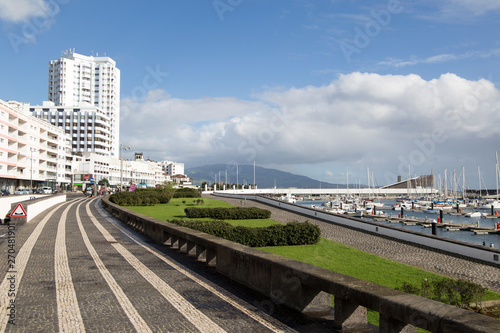 Cityscape in Ponta Delgada Sao Miguel island Azores Portugal