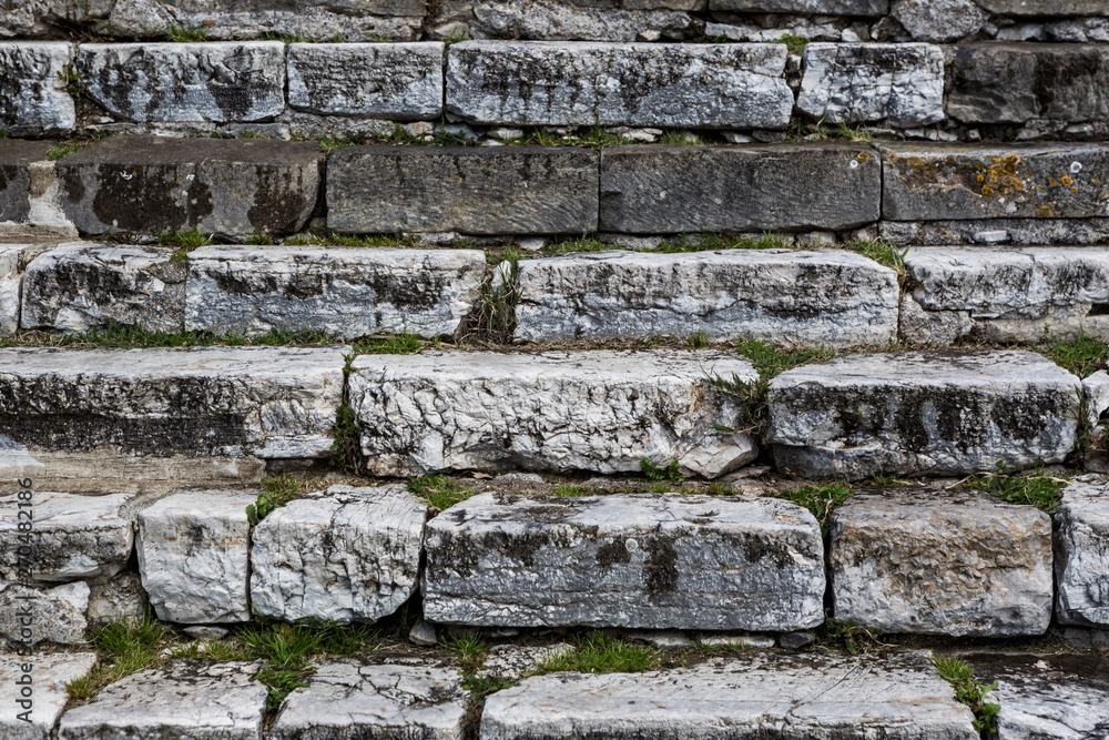 Naklejka premium Old damaged stone staircase