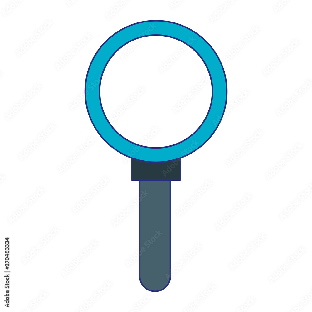 Magnifying glass symbol isolated blue lines Magnifying glass symbol isolated blue lines