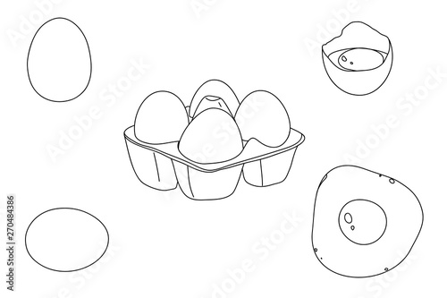 egg hand drawn cute line art vector illustration