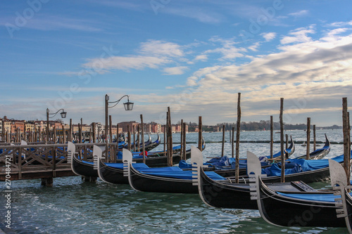 Gondola Pier Across from San Georgio Church.Venice, Venezia, Italy, Europe.