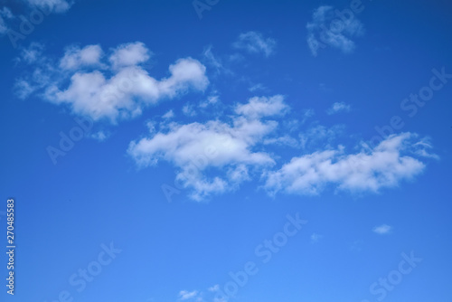 Blue summer sky with light white clouds. Blue sky and cloud image.