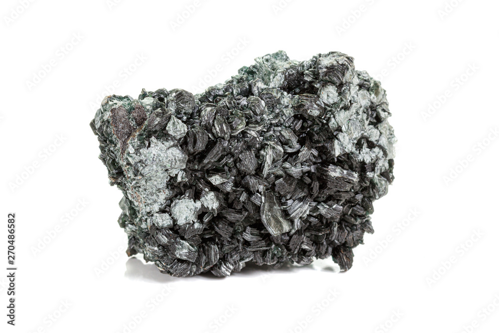 Macro stone Apatite mineral on white background Macro stone Apatite mineral on white background