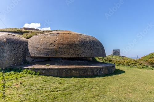 View of one ww2 bunker at Cap Fagnet, there was a chain in the Atlantic wall during the 2nd World War thanks to its exceptional panoramic view. 