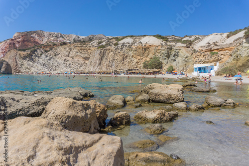 Fototapeta Naklejka Na Ścianę i Meble -  Firiplaka beach in Milos island in Greece