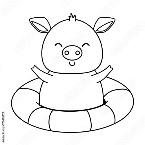 cute animal enjoying summer time cartoon