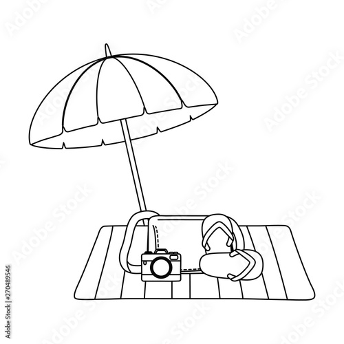 summer vacation relax cartoon vector illustration