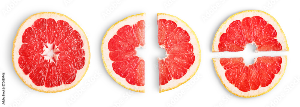 Grapefruit slices isolated Grapefruit slices isolated