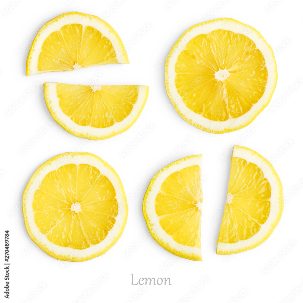 Lemon slices isolated