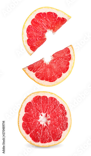 Grapefruit slices isolated