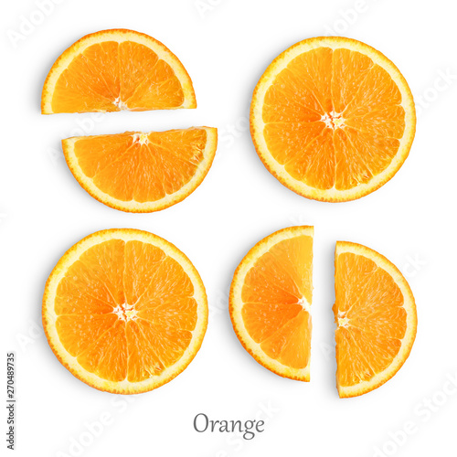 Orange slices isolated