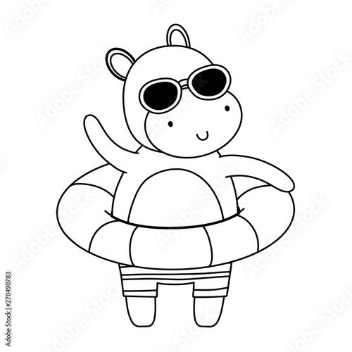summer vacation relax cartoon vector illustration