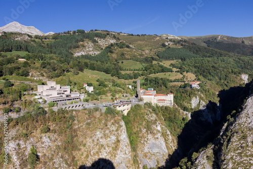 Views of Arantzazu from the mountain Aitzabal in the Basque Country photo