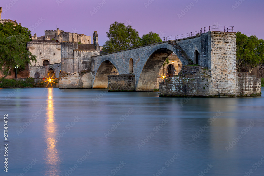 Avignon. Bridge of St. Benezet over the Rhone River.