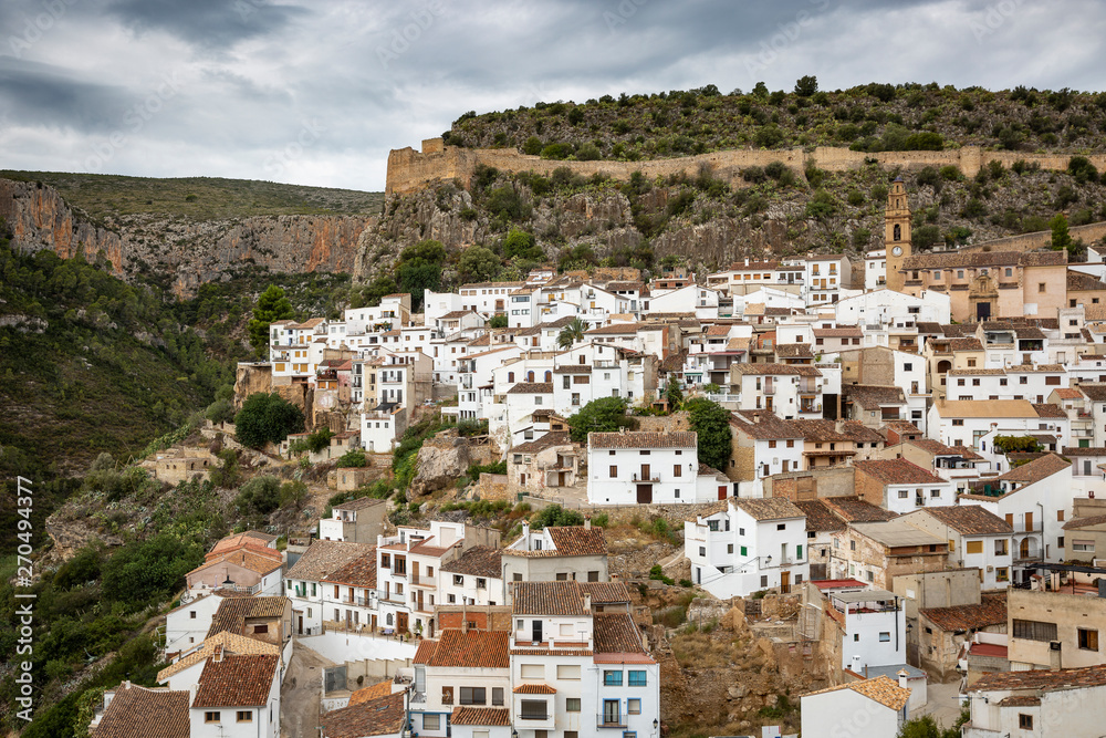 a view of Chulilla town, province of Valencia, Valencian Community, Spain