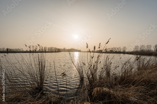 sunset over lake